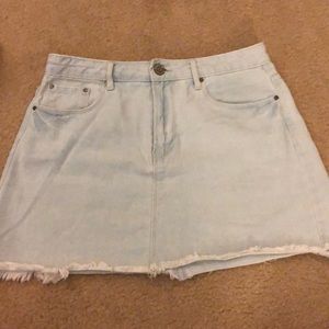 light wash high wasted jean skirt